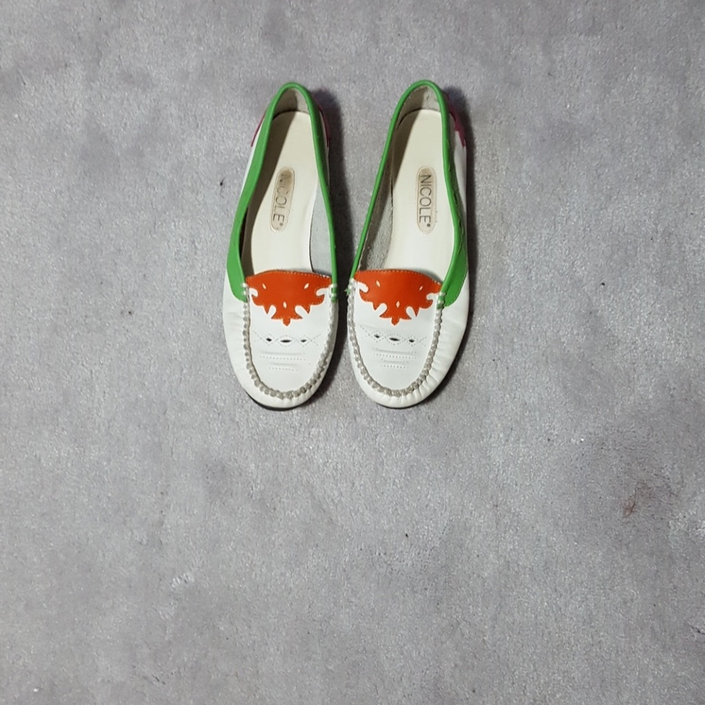Nicole colorful leather flats, 7.5 Medium